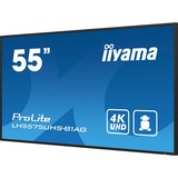 iiyama ProLite LH5575UHS-B1AG 54.6" 4K Ultra HD Public Display Zwart, 3x HDMI, 2x DisplayPort, 2x USB-A, RJ-45