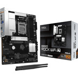 ASRock B850 ROCK WIFI 7 socket AM5 moederbord Zwart/zilver, RAID, 2.5Gb-LAN, Wi-Fi 7, BT, Sound, ATX