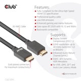 Club 3D Ultra High Speed HDMI 2.1 male-male kabel Zwart, 4 meter, 4K 120Hz, 8K 60Hz, 48Gbps