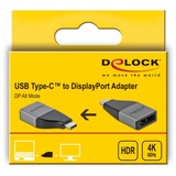 DeLOCK USB-C 3.1 Gen 1 (male) > DisplayPort 4K 60 Hz adapter Grijs/zwart