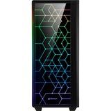 Sharkoon RGB LIT 100 midi tower behuizing Zwart | 3x USB-A | RGB | Window