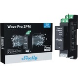 Shelly Qubino Wave Pro 2PM relais Zwart