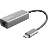 Trust Dalyx USB-C to Ethernet Adapter netwerkadapter Zilver/zwart