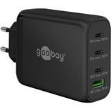 goobay 100W GaN USB-C PD Multiport snellader Zwart, 3x USB-C, 1x USB-A