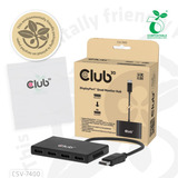 Club 3D DisplayPort Quad Monitor Hub MST 4x 4K30Hz displayport splitter Zwart