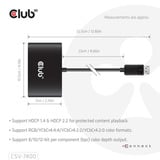 Club 3D DisplayPort splitter Zwart