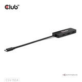 Club 3D USB-C naar 3x HDMI hub Zwart