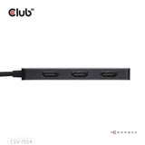 Club 3D USB-C naar Triple HDMI MST Hub 4K60Hz adapter Zwart