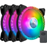 Cooler Master MasterFan MF120 Prismatic 3 in 1 case fan Zwart, 4-pins PWM fan-connector, RGB controller