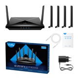 Cudy AC1200 Wi-Fi 4G LTE-Cat6 Gigabit mesh router Zwart, Cudy Mesh, Cudy App, 2x nano SIM-slot