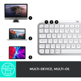Logitech MX Keys Mini Minimalist Wireless Illuminated Keyboard, toetsenbord Lichtgrijs, US-International, Bluetooth