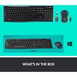 Logitech Wireless Combo MK270, desktopset Zwart, EU lay-out (QWERTY), Rubberdome