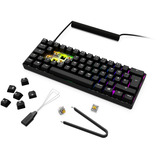 Sharkoon SKILLER SGK50 S4 Gen2 PBT RGB mechanisch gaming toetsenbord Zwart, BE lay-out (AZERTY), Gateron G Pro 3.0 Yellow, 60%, Hot-swappable