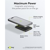 goobay Magnetische draadloze powerbank 5.000 mAh Zwart, 1x USB-C + Draadloos opladen, Power Delivery