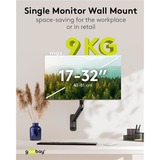 goobay Single Monitor Wall Mount, 17 tot 32 inch wandmontage  Zwart