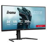 iiyama G-Master Red Eagle GCB3484WQSU-B2 34" Curved UltraWide gaming monitor Zwart, HDMI, DisplayPort, USB, Audio, AMD Free-Sync, Dual Mode