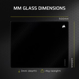 Corsair MM Glass Large Precision gaming muismat Zwart