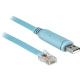 DeLOCK USB-A 2.0 naar Serial RS-232 RJ-45 kabel Lichtblauw, 3 meter