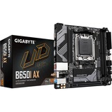 GIGABYTE B650I AX socket AM5 moederbord Zwart/grijs, RAID, 2.5 Gb-LAN, WLAN, BT, Sound, Mini-ITX
