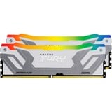 Kingston FURY 48 GB DDR5-8400 (2x 24 GB) Dual-Kit werkgeheugen Zilver/wit, KF584CU40RWAK2-48, Renegade RGB, XMP 3.0