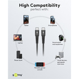goobay Supersoft USB-C naar USB-C 2.0 kabel Zwart, 0,5 meter