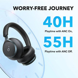 Anker soundcore Space One on-ear headset Zwart, Bluetooth, USB-C