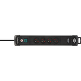 Brennenstuhl Premium-Line stekkerdoos met USB 4-voudig Zwart