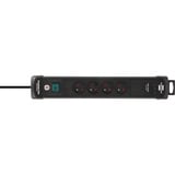 Brennenstuhl Premium-Line stekkerdoos met USB 4-voudig stekkerdoos Zwart