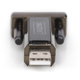 Digitus 9-pin serieel (male) naar USB-A 2.0 adapter Zwart, 0,8 meter