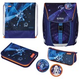 Herlitz FiloLight Plus Galaxy Game set schooltas Donkerblauw/oranje, inclusief sporttas, 2 buttons en 2 etuis