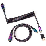 Keychron Premium Coiled Aviator Cable USB-C 3.2 Gen 1 kabel Zwart, 1,08 meter, rechte stekker