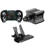 MOZA GS V2P GT stuurwiel + R12 V2 stuurbasis + SR-P Pedal Set (Throttle + Brake) Bundel Zwart, Basis, stuur en pedalen
