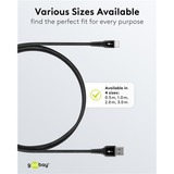 goobay Supersoft USB-C naar USB-A 2.0 kabel Zwart, 1 meter