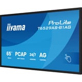 iiyama ProLite T6529AS-B1AG 64.5" 4K Ultra HD Public Display Zwart, Touch, HDMI, USB-C, Audio, LAN, WiFi 5, Android 14