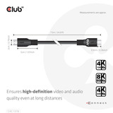 Club 3D Gecertificeerde Ultra High Speed HDMI 2.1 kabel Zwart, 7,5 meter, 8K