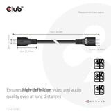 Club 3D Ultra High Speed HDMI 2.1 gecertificeerde kabel male-male Zwart, 7,5 meter, 4K 240Hz, 8K 60Hz, 48Gbps
