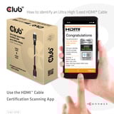 Club 3D Ultra High Speed HDMI 2.1 gecertificeerde kabel male-male Zwart, 7,5 meter, 4K 240Hz, 8K 60Hz, 48Gbps
