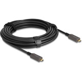DeLOCK Actieve optische USB-C kabel Zwart, 10 meter, 4K