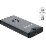 DeLOCK Externe M.2 NVMe SSD behuizing USB-C 40 Gbps met RGB externe behuizing Grijs/zwart, met ventilator