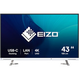 EIZO FlexScan EV4340X-WT 42.5" 4K Ultra HD monitor Wit, 1x DisplayPort, 2x HDMI, 2x USB-C, 2x USB-A, 1x RJ-45