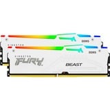 Kingston FURY 64 GB DDR5-6000 (2x 32 GB) Kit werkgeheugen Wit, KF560C30BWEAK2-64, Beast RGB, XMP, EXPO