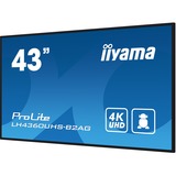 iiyama ProLite LH4360UHS-B2AG 42.5" 4K Ultra HD Public Display Zwart, 4K UHD, HDMI, LAN, Audio, USB, WLAN, Android