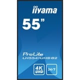 iiyama ProLite LH5541UHS-B2 54.6" 4K Ultra HD Public Display Zwart, 3x HDMI, VGA, USB-A, RJ-45