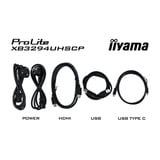 iiyama ProLite XB3294UHSCP-B1 31.5" 4K Ultra HD monitor Zwart, 1x DisplayPort, 2x HDMI, 3x USB-C, 2x USB-A