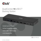 Club 3D 14-1 USB-C Quad Display Dockingstation Zwart