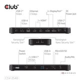 Club 3D 14-1 USB-C Quad Display Dockingstation Zwart