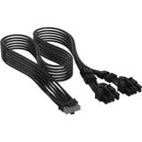 Corsair PCIe 12V-2x6 to 2x 8-pin (6+2 split) kabel Zwart, 650 mm
