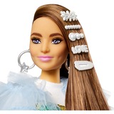 Mattel Barbie Extra Doll #9 - Blue Ruffled Jacket with Pet Crocodile Pop 