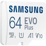 SAMSUNG EVO Plus 64GB microSDXC (2021) geheugenkaart Wit, UHS-I U1, Class 10, V10, A1