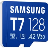 Samsung T7 microSD 128 GB geheugenkaart Blauw, UHS-I U3, Class 10, V30